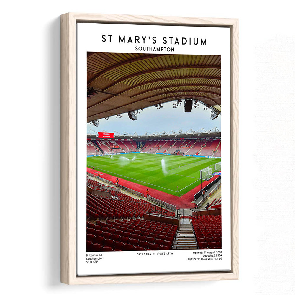 St Mary'S Stadium, Southampton Stadium Wall Art Print, Football Stadium Art Decor, Framed Canvas Prints Wall Art