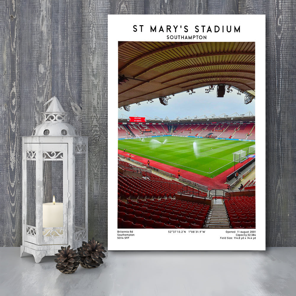 St Mary'S Stadium, Southampton Stadium Wall Art Print, Football Stadium Art Decor, Canvas Prints Wall Art, Man Cave Decor