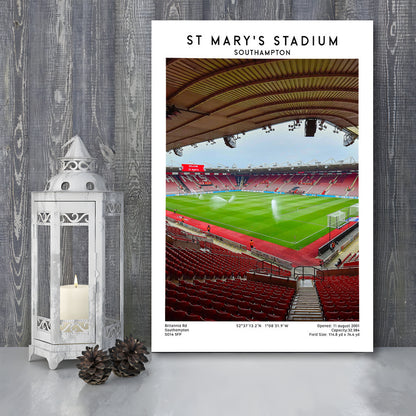 St Mary'S Stadium, Southampton Stadium Wall Art Print, Football Stadium Art Decor, Canvas Prints Wall Art, Man Cave Decor