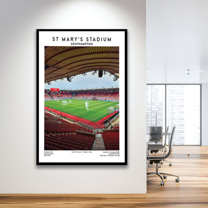 St Mary'S Stadium, Southampton Stadium Wall Art Print, Football Stadium Art Decor, Framed Art Prints Wall Decor