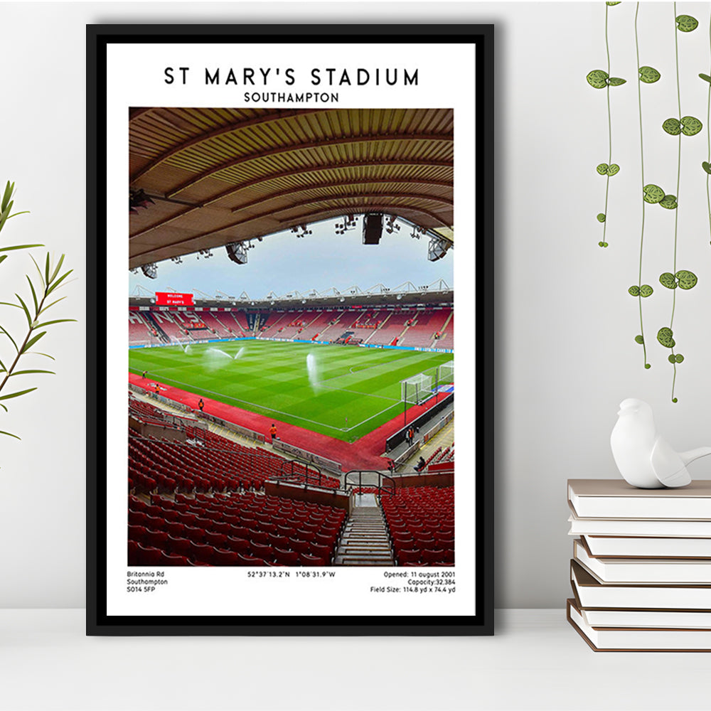St Mary'S Stadium, Southampton Stadium Wall Art Print, Football Stadium Art Decor, Framed Canvas Prints Wall Art