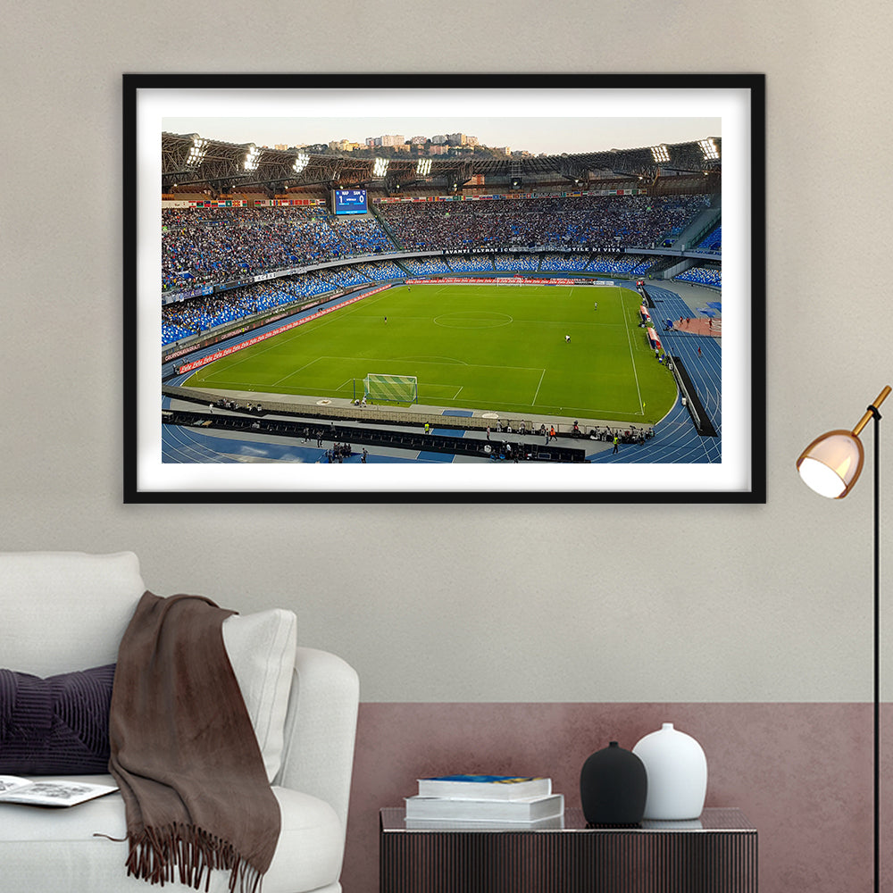 Stadio Olimpico, Stadium Canvas, Sport Art, Fan Gifts, White Border Framed Art Print Wall Decor