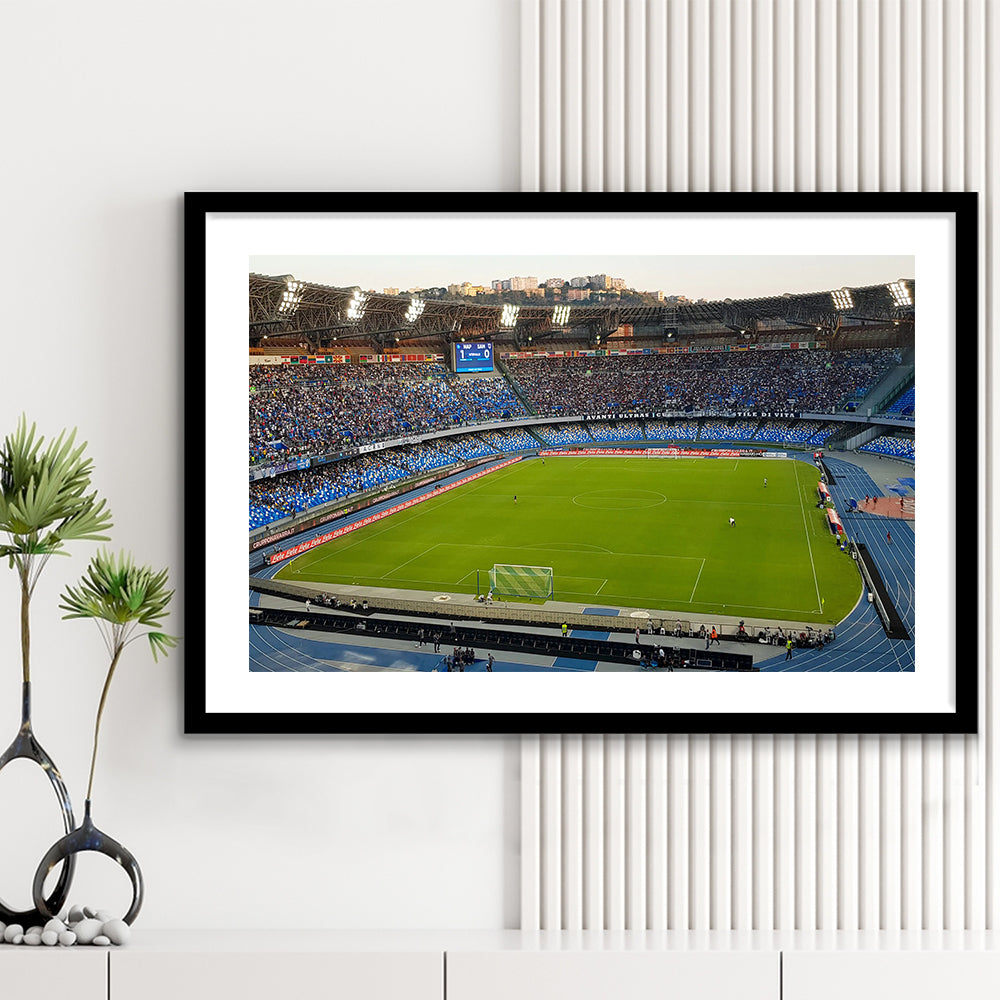 Stadio Olimpico, Stadium Canvas, Sport Art, Fan Gifts, White Border Framed Art Print Wall Decor