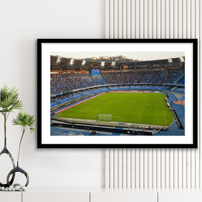 Stadio Olimpico, Stadium Canvas, Sport Art, Fan Gifts, White Border Framed Art Print Wall Decor