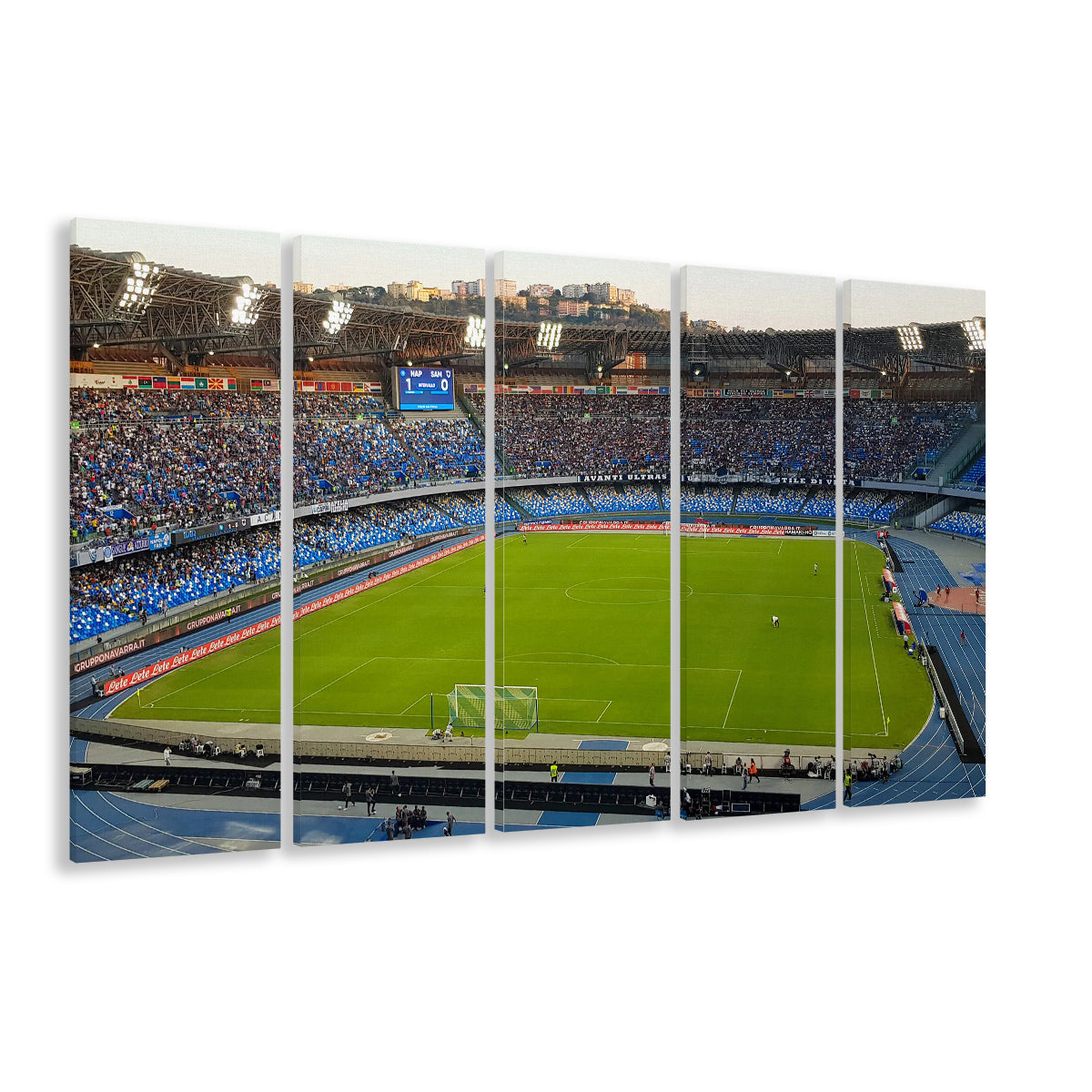 Stadio Olimpico, Stadium Canvas, Sport Art, Fan Gifts, 5 Panel B, Extra Large Canvas, Canvas Print Wall Art