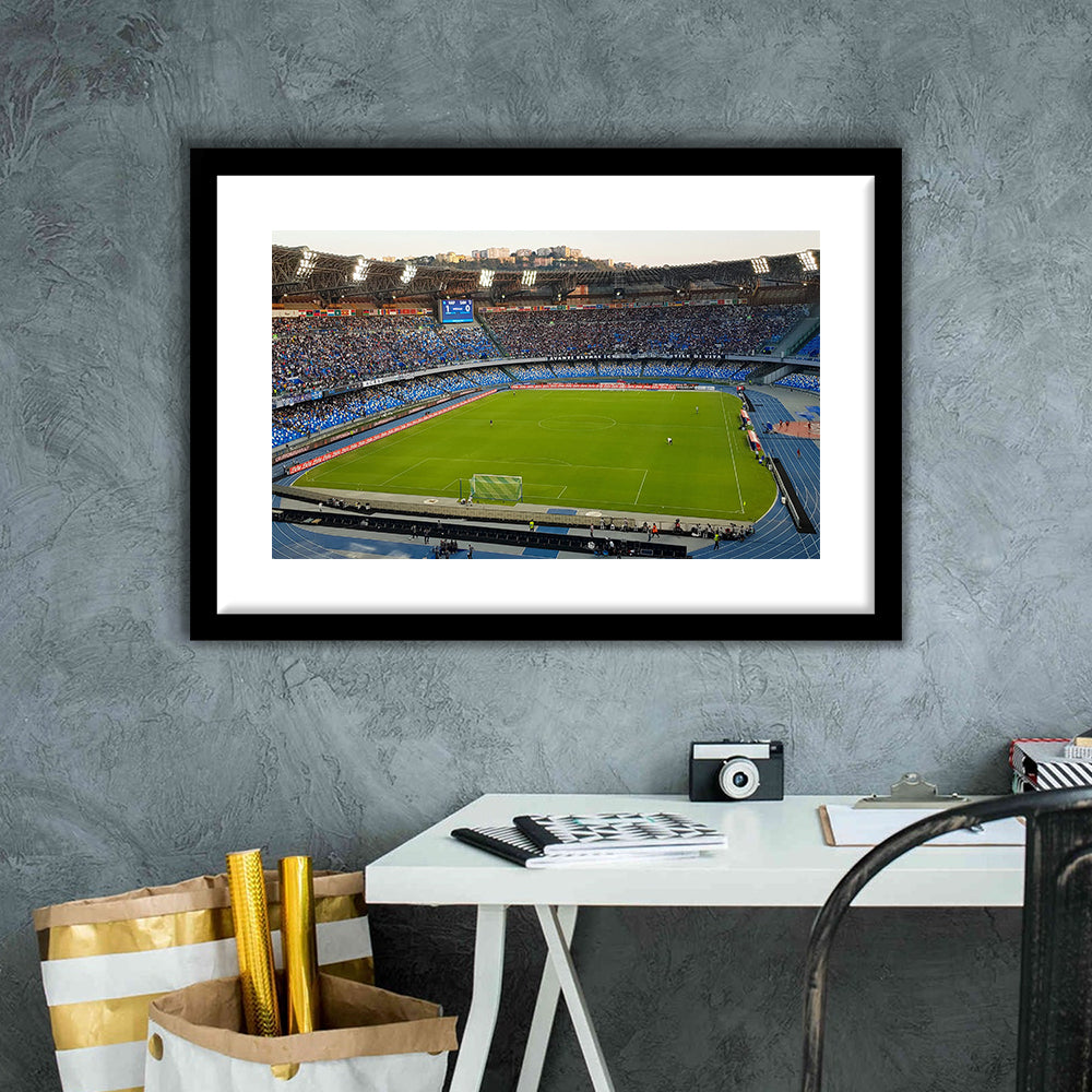 Stadio Olimpico, Stadium Canvas, Sport Art, Fan Gifts, White Border Framed Art Print Wall Decor