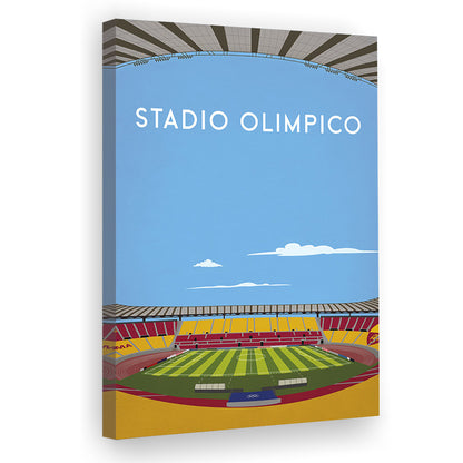 Stadio Olimpico, As Roma Football Stadium Wall Art Print, Serie A Decor, Canvas Prints Wall Art, Man Cave Decor