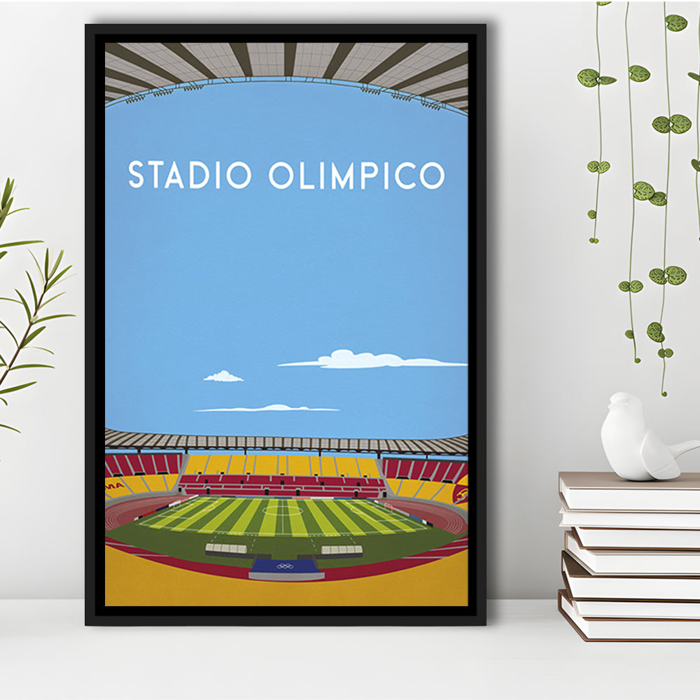 Stadio Olimpico, As Roma Football Stadium Wall Art Print, Serie A Decor, Framed Canvas Prints Wall Art