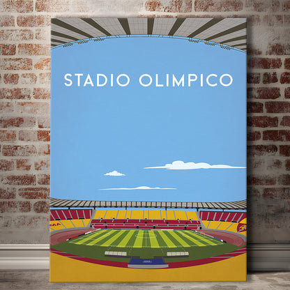Stadio Olimpico, As Roma Football Stadium Wall Art Print, Serie A Decor, Canvas Prints Wall Art, Man Cave Decor