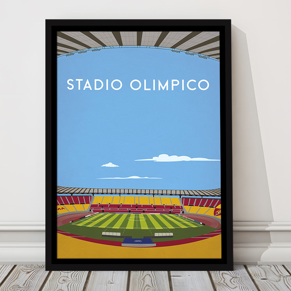 Stadio Olimpico, As Roma Football Stadium Wall Art Print, Serie A Decor, Framed Canvas Prints Wall Art