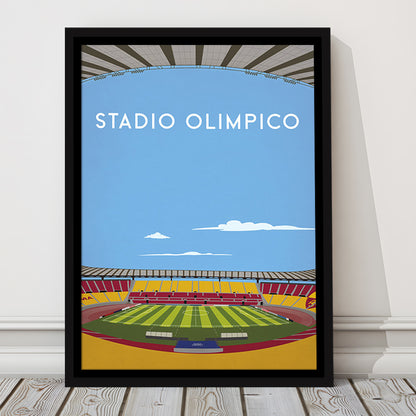 Stadio Olimpico, As Roma Football Stadium Wall Art Print, Serie A Decor, Framed Canvas Prints Wall Art