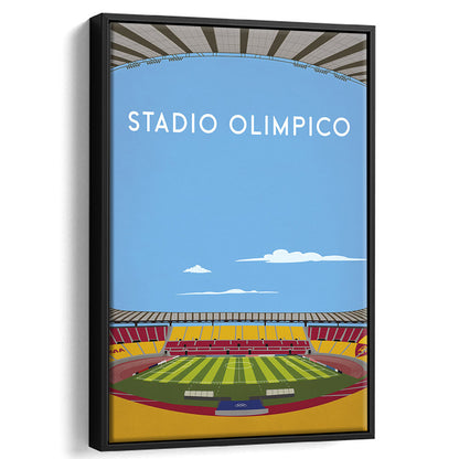 Stadio Olimpico, As Roma Football Stadium Wall Art Print, Serie A Decor, Framed Canvas Prints Wall Art