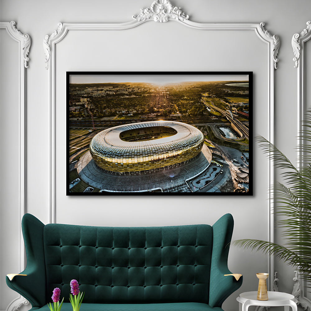 Stadion Energa Gdansk, Stadium Canvas, Sport Art, Gift for him, Framed Art Print Wall Decor, Picture Framed