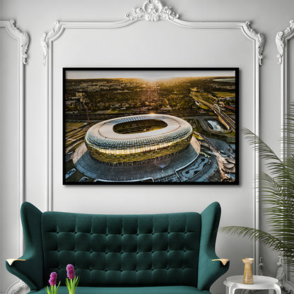 Stadion Energa Gdansk, Stadium Canvas, Sport Art, Gift for him, Framed Art Print Wall Decor, Picture Framed