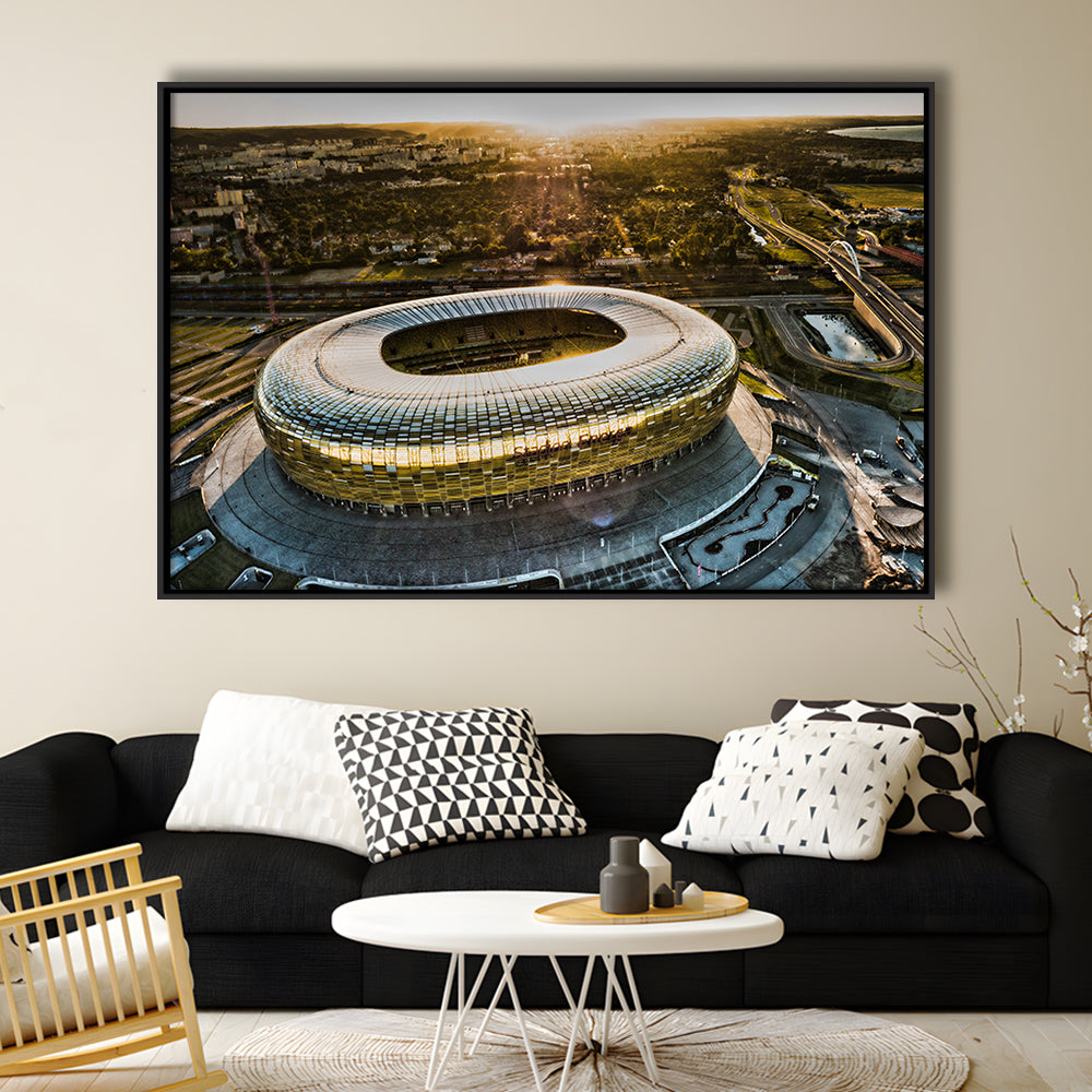 Stadion Energa Gdansk, Stadium Canvas, Sport Art, Framed Canvas Print Wall Art, Floating Frame