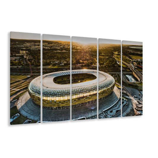 Stadion Energa Gdansk, Stadium Canvas, Sport Art, 5 Panel B, Extra Large Canvas, Canvas Print Wall Art