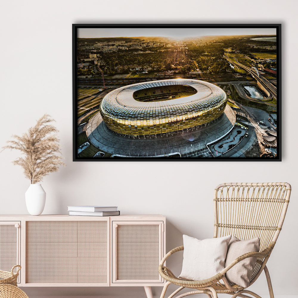 Stadion Energa Gdansk, Stadium Canvas, Sport Art, Framed Canvas Print Wall Art, Floating Frame