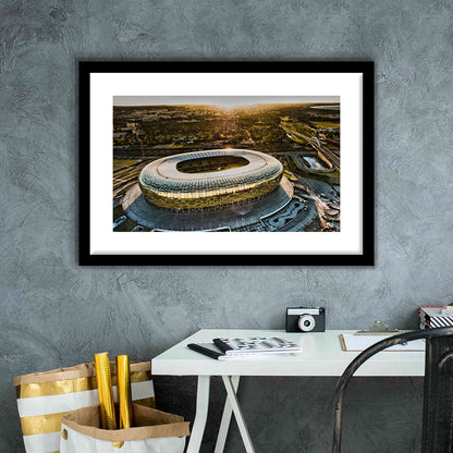 Stadion Energa Gdansk, Stadium Canvas, Sport Art, Gift for him, White Border Framed Art Print Wall Decor