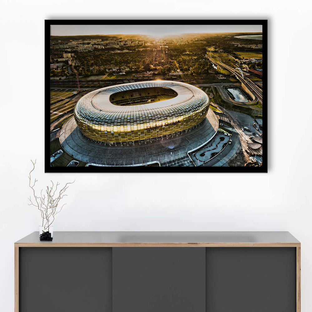 Stadion Energa Gdansk, Stadium Canvas, Sport Art, Gift for him, Framed Art Print Wall Decor, Picture Framed