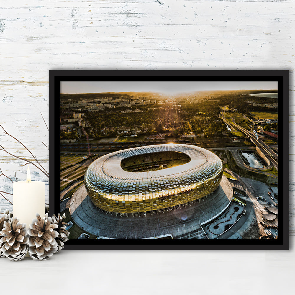 Stadion Energa Gdansk, Stadium Canvas, Sport Art, Framed Canvas Print Wall Art, Floating Frame