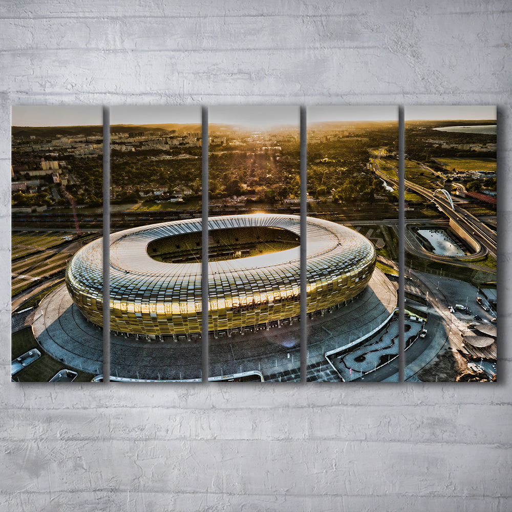 Stadion Energa Gdansk, Stadium Canvas, Sport Art, 5 Panel B, Extra Large Canvas, Canvas Print Wall Art