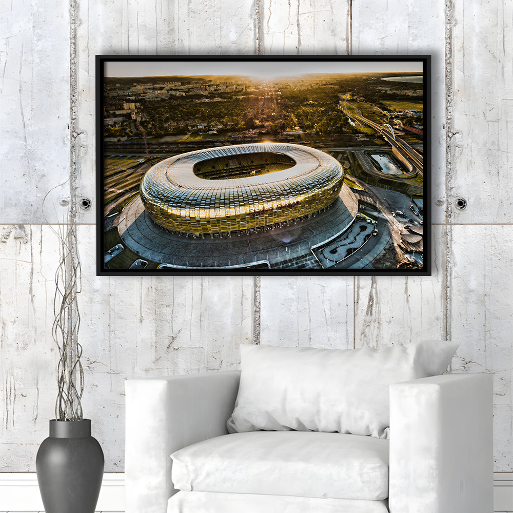 Stadion Energa Gdansk, Stadium Canvas, Sport Art, Framed Canvas Print Wall Art, Floating Frame