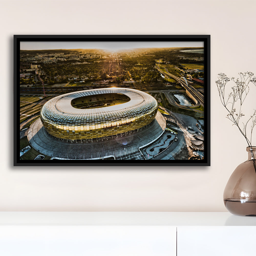 Stadion Energa Gdansk, Stadium Canvas, Sport Art, Framed Canvas Print Wall Art, Floating Frame