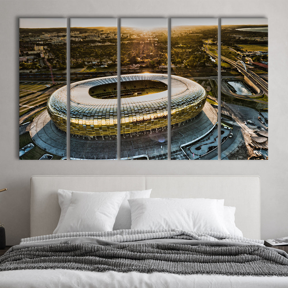 Stadion Energa Gdansk, Stadium Canvas, Sport Art, 5 Panel B, Extra Large Canvas, Canvas Print Wall Art