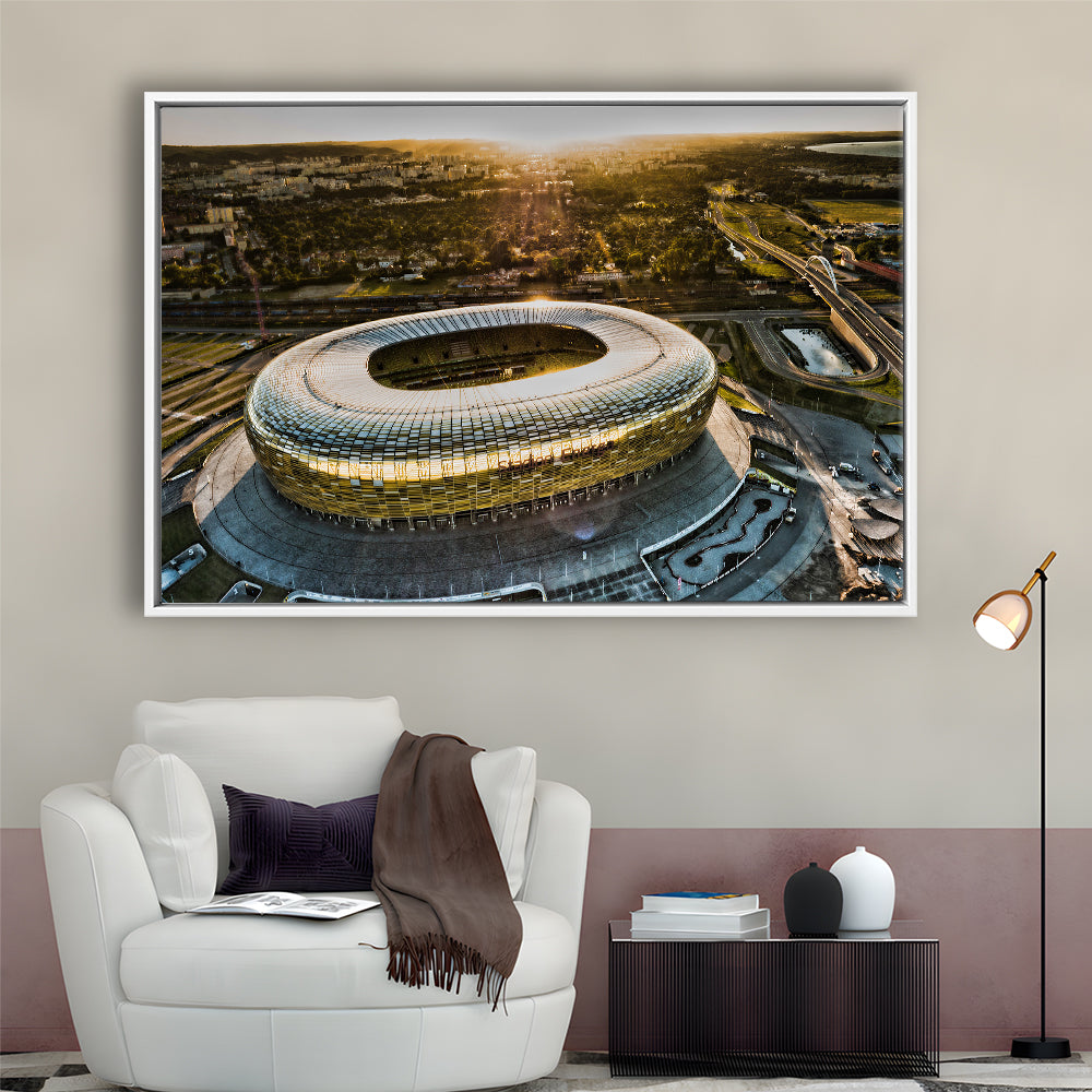 Stadion Energa Gdansk, Stadium Canvas, Sport Art, Framed Canvas Print Wall Art, Floating Frame