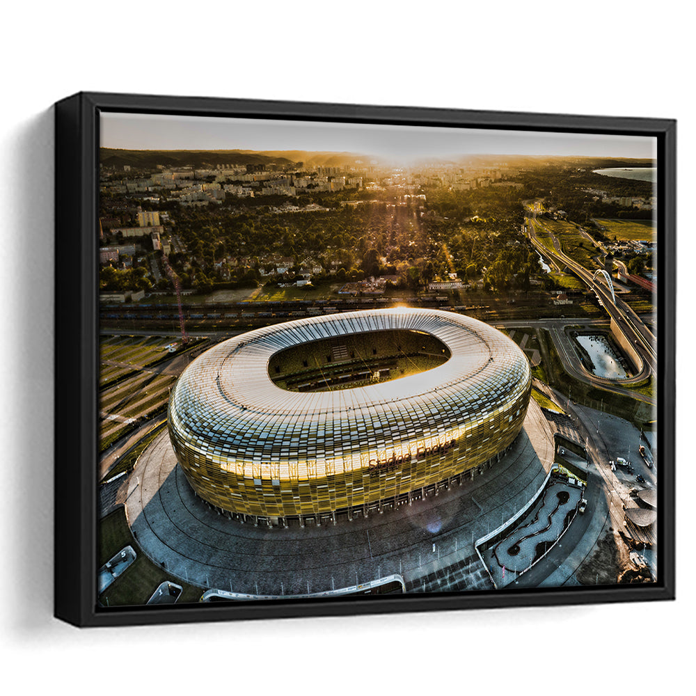 Stadion Energa Gdansk, Stadium Canvas, Sport Art, Framed Canvas Print Wall Art, Floating Frame