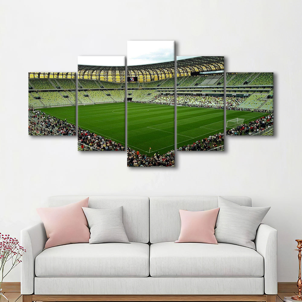 Stadium Arena Energa, Stadium Canvas, Sport Art, Gift for him, 5 Panel, Large Canvas, Canvas Print Wall Art
