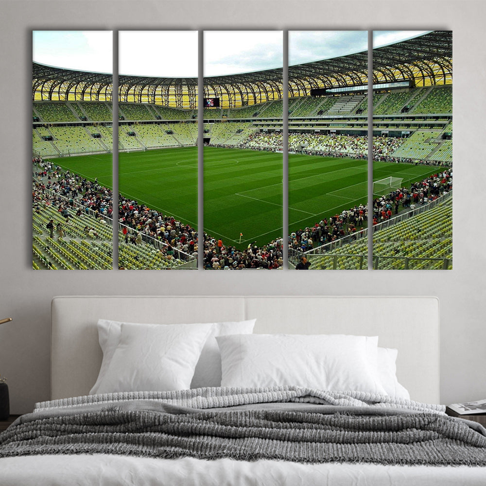 Stadium Arena Energa, Stadium Canvas, Sport Art, 5 Panel B, Extra Large Canvas, Canvas Print Wall Art