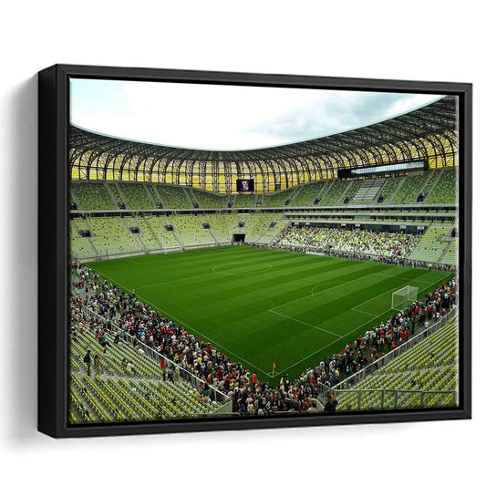 Stadium Arena Energa, Stadium Canvas, Sport Art, Framed Canvas Print Wall Art, Floating Frame