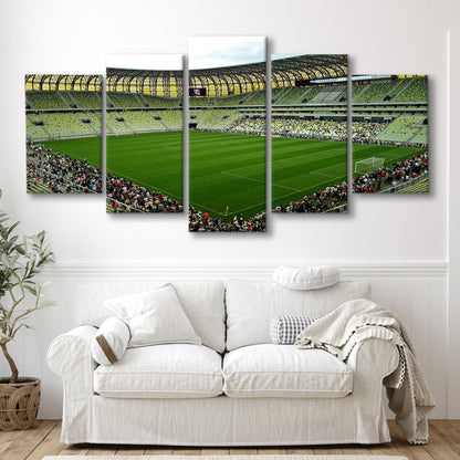 Stadium Arena Energa, Stadium Canvas, Sport Art, Gift for him, 5 Panel, Large Canvas, Canvas Print Wall Art