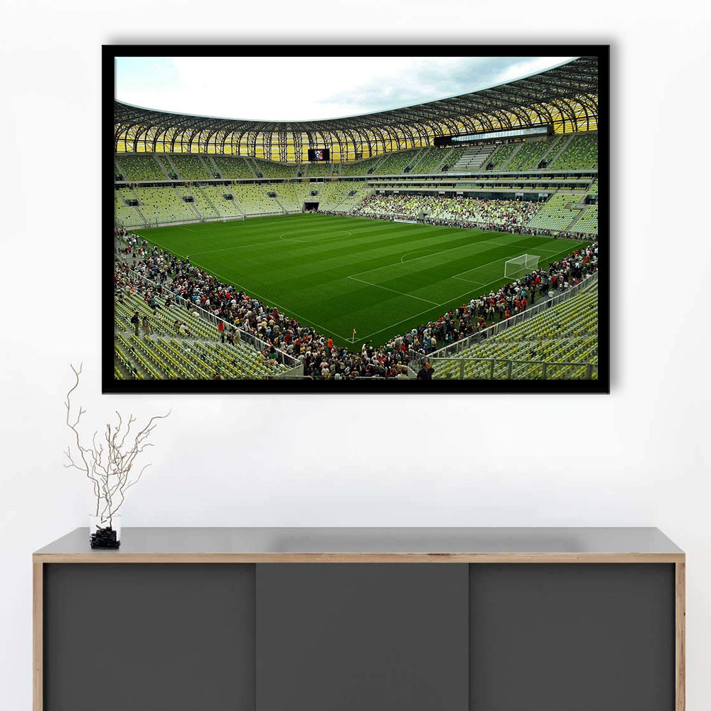 Stadium Arena Energa, Stadium Canvas, Sport Art, Gift for him, Framed Art Print Wall Decor, Picture Framed