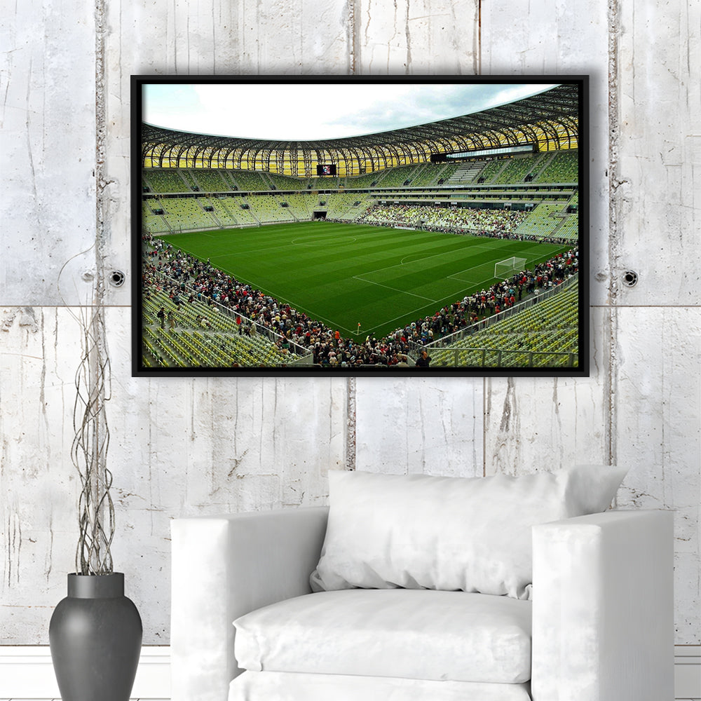 Stadium Arena Energa, Stadium Canvas, Sport Art, Framed Canvas Print Wall Art, Floating Frame