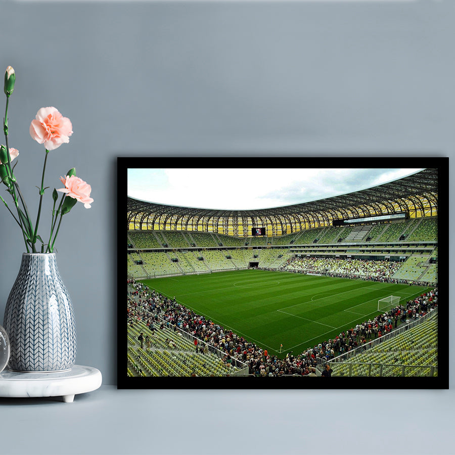 Stadium Arena Energa, Stadium Canvas, Sport Art, Gift for him, Framed Art Print Wall Decor, Picture Framed