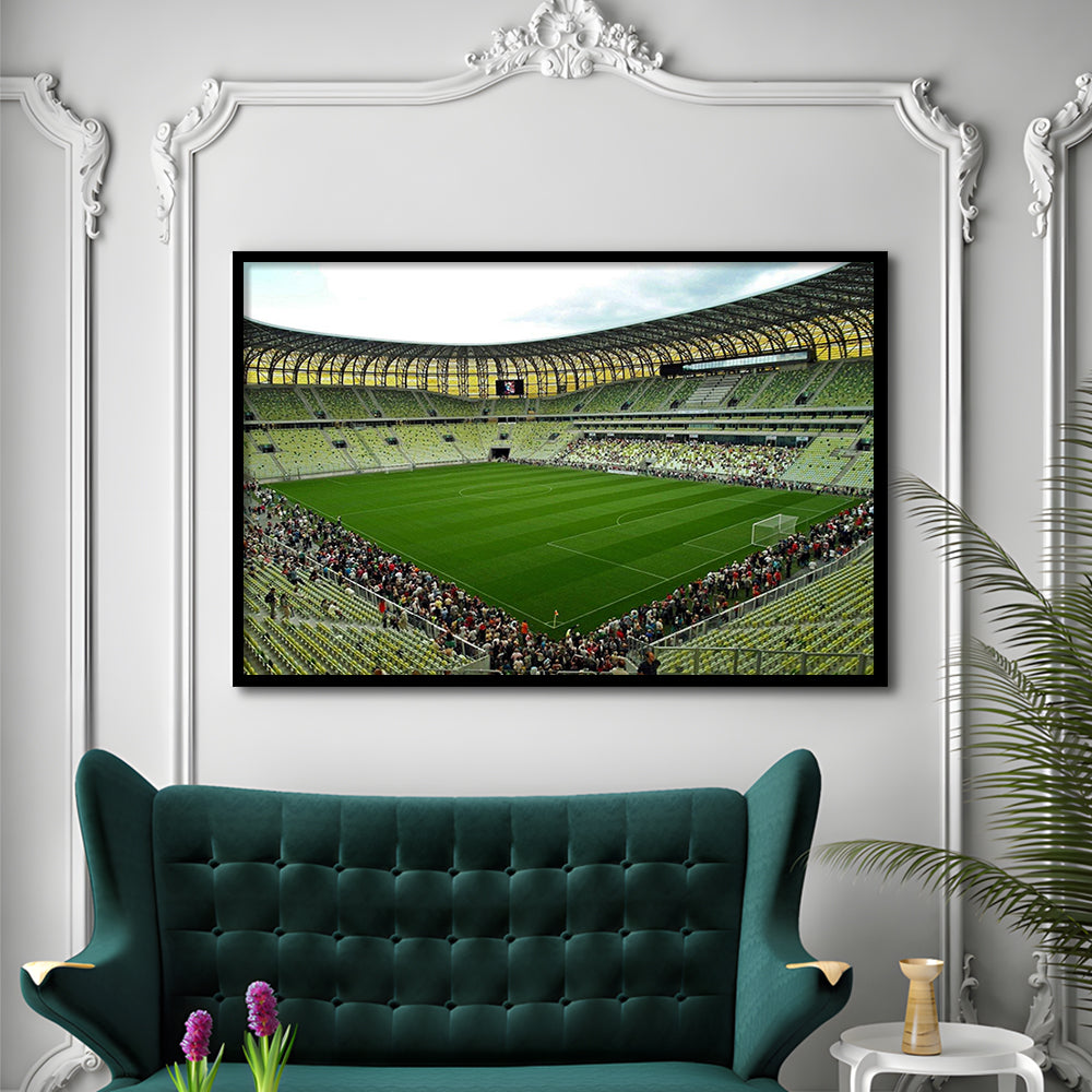 Stadium Arena Energa, Stadium Canvas, Sport Art, Gift for him, Framed Art Print Wall Decor, Picture Framed