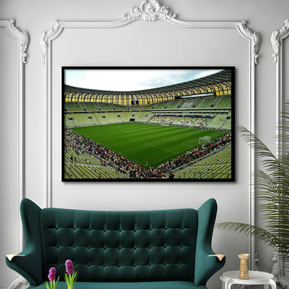 Stadium Arena Energa, Stadium Canvas, Sport Art, Gift for him, Framed Art Print Wall Decor, Picture Framed