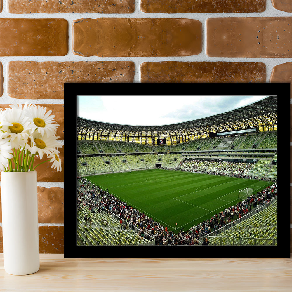 Stadium Arena Energa, Stadium Canvas, Sport Art, Gift for him, Framed Art Print Wall Decor, Picture Framed