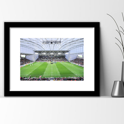 Stadium Forsyth Barr, Stadium Canvas, Sport Art, Gift for him, White Border Framed Art Print Wall Decor