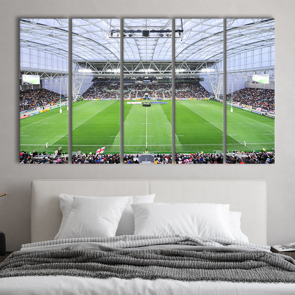 Stadium Forsyth Barr, Stadium Canvas, Sport Art, 5 Panel B, Extra Large Canvas, Canvas Print Wall Art