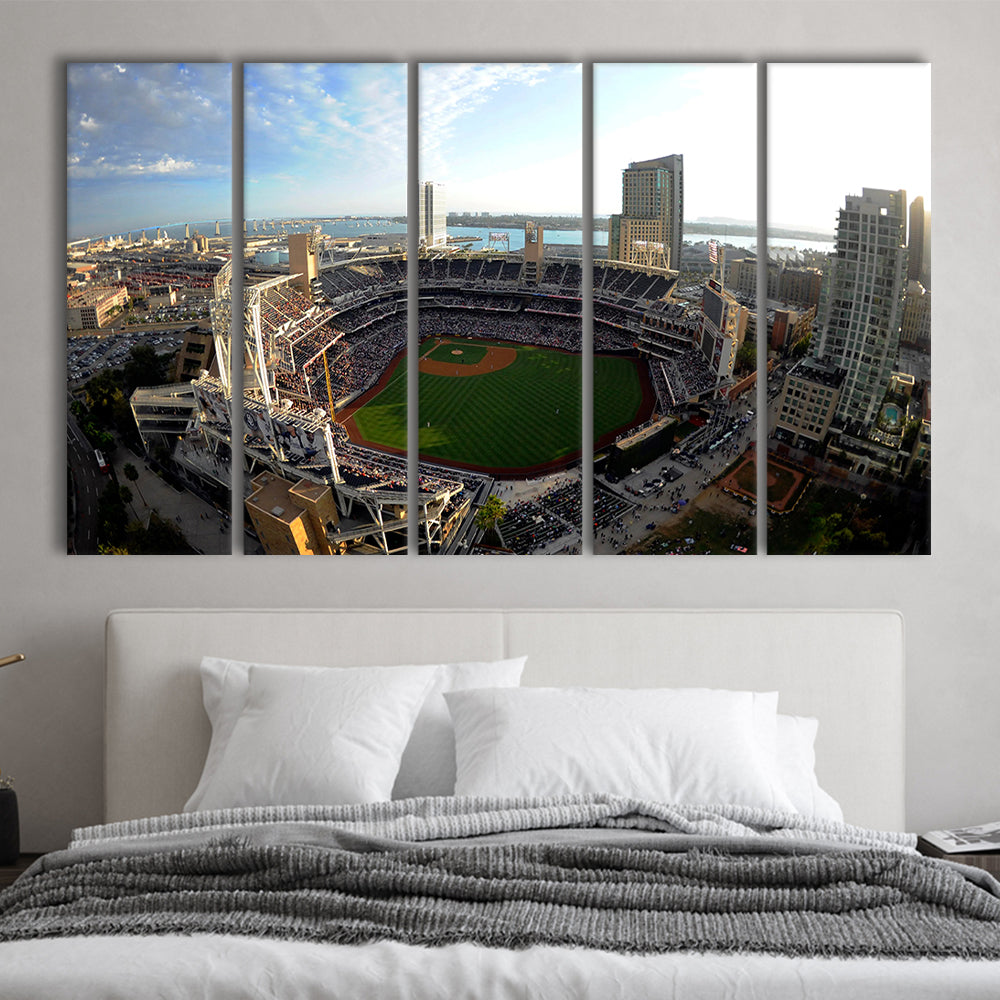 Stadium Petco Park, Stadium Canvas, Sport Art, 5 Panel B, Extra Large Canvas, Canvas Print Wall Art