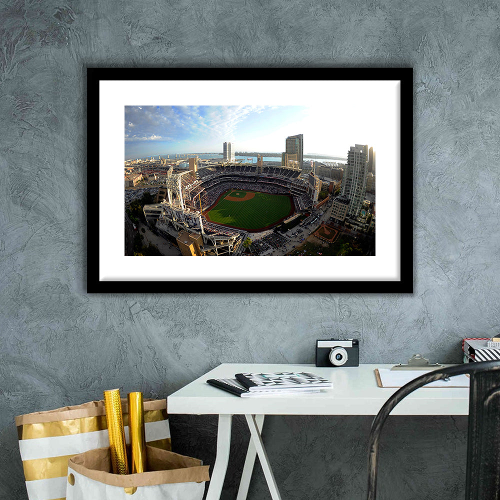 Stadium Petco Park, Stadium Canvas, Sport Art, Gift for him, White Border Framed Art Print Wall Decor