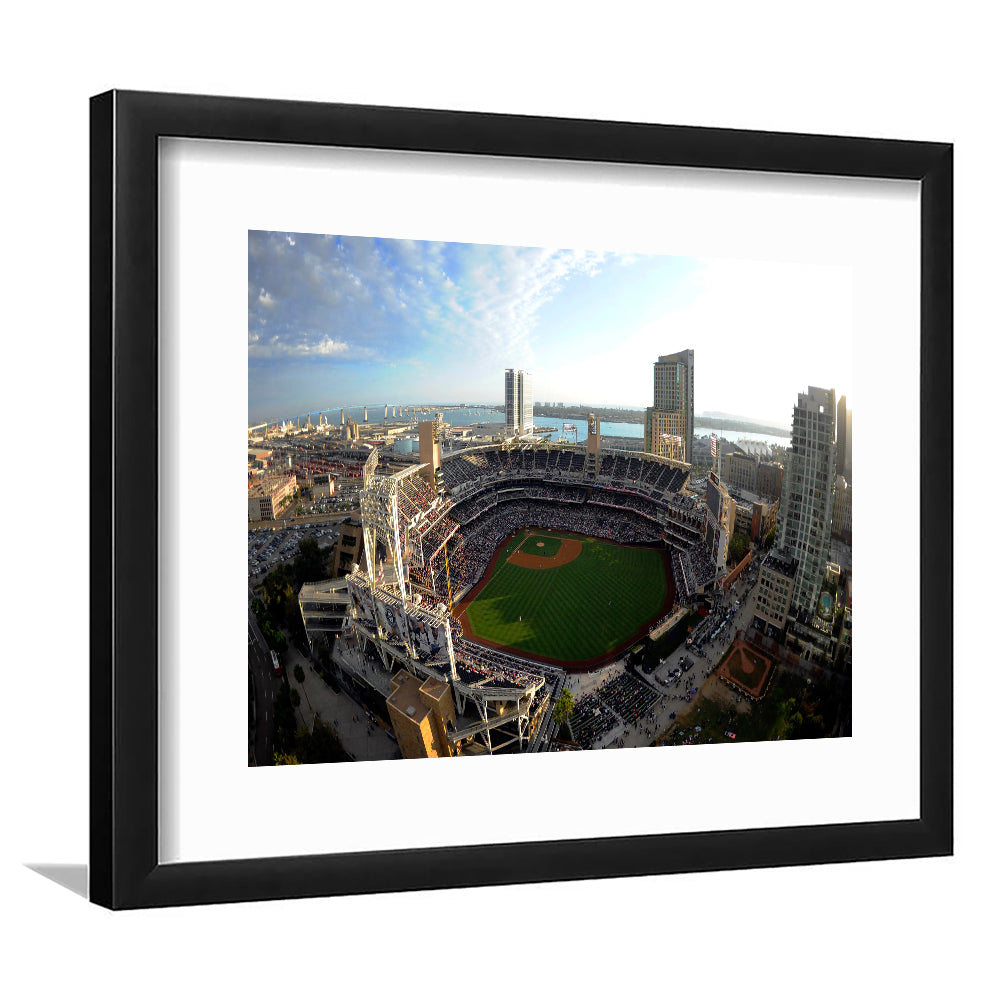 Stadium Petco Park, Stadium Canvas, Sport Art, Gift for him, White Border Framed Art Print Wall Decor