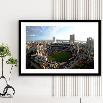Stadium Petco Park, Stadium Canvas, Sport Art, Gift for him, White Border Framed Art Print Wall Decor
