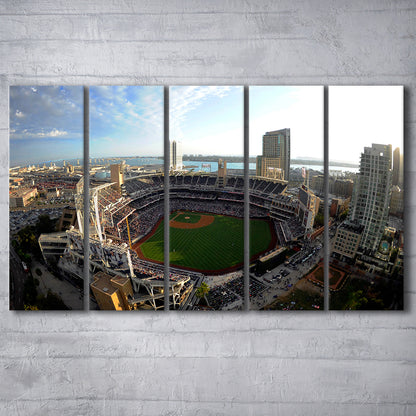 Stadium Petco Park, Stadium Canvas, Sport Art, 5 Panel B, Extra Large Canvas, Canvas Print Wall Art