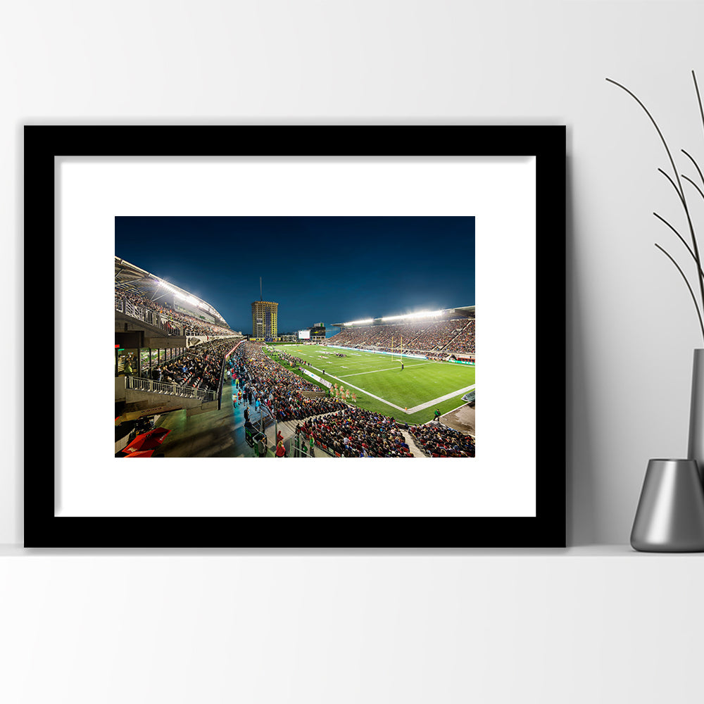 Stadium Td, Stadium Canvas, Sport Art, Gift for him, White Border Framed Art Print Wall Decor