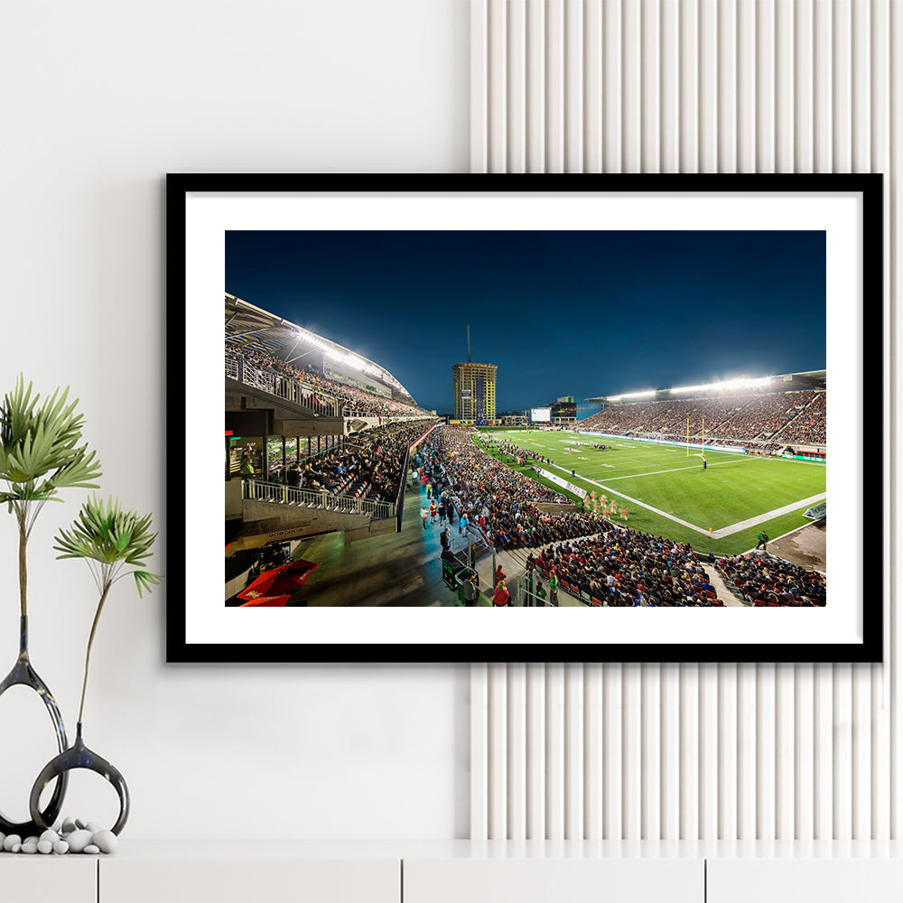 Stadium Td, Stadium Canvas, Sport Art, Gift for him, White Border Framed Art Print Wall Decor