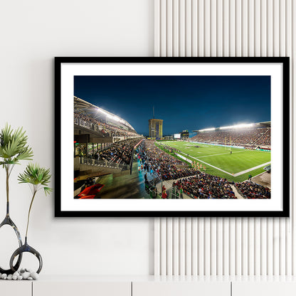 Stadium Td, Stadium Canvas, Sport Art, Gift for him, White Border Framed Art Print Wall Decor